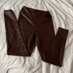 OFFLINE by Aerie Brown faux Leather Leggings